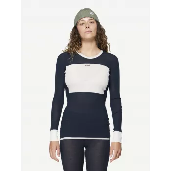 Devold Wool Mesh 190 Shirt dames baselayer - Ink/Offwhite, maat M