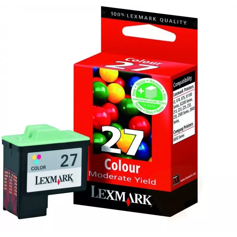 Lexmark No. 27 driekleuren-inktcartridge (cyaan, magenta, geel) - standard yield