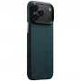 PITAKA Ultra-Slim MagSafe-hoes voor iPhone 17 Pro Max, zwart/blauw twill geweven aramidevezel