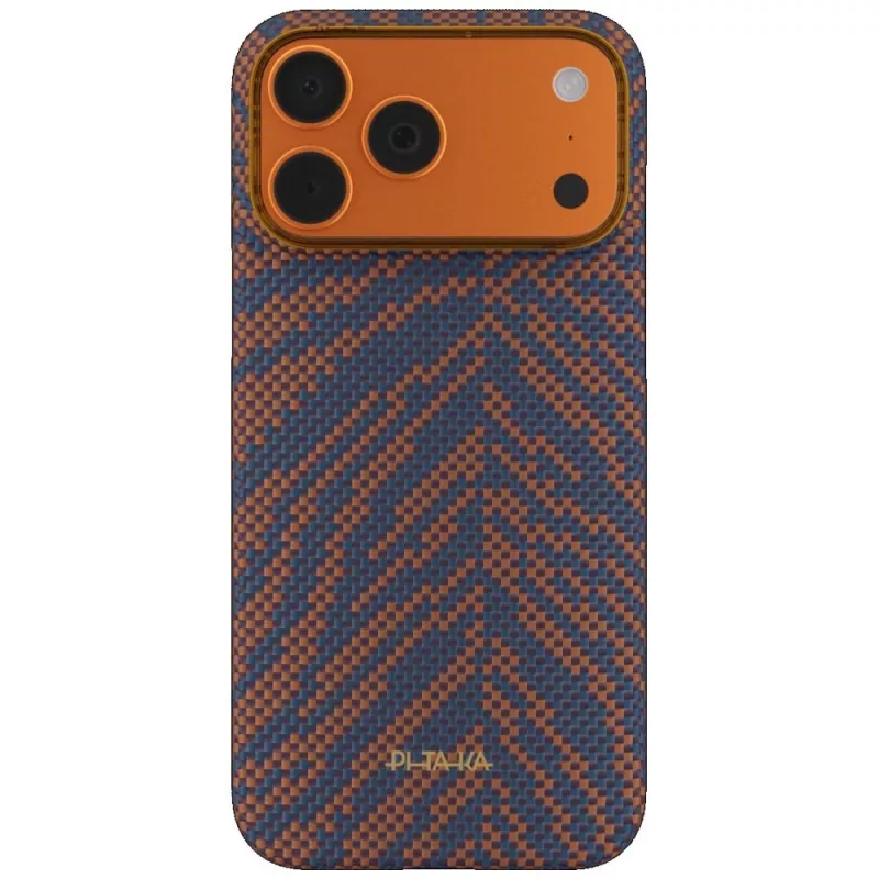 PITAKA Edge Case Breath of Veins voor iPhone 17 Pro Max, aramidevezel, Burning Orange, MagSafe-compatibel