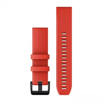 Garmin QuickFit 22mm Siliconen Armband Laserrood met Zwarte RVS Gesp 010-12901-02