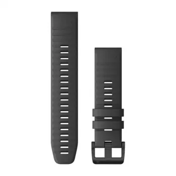 HAMA Garmin Siliconen Quick Fit 22mm Horlogeband voor Fenix 5/6 - Leisteen Grijs met Zwarte Gesp 010-12863-22