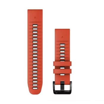Garmin QuickFit 22 mm siliconen armband voor horloges, rood/grafiet (010-13280-04)