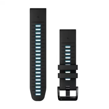 Garmin QuickFit 22 mm siliconen armband voor horloges, zwart/blauw (010-13280-05)