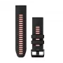 Garmin QuickFit 26 mm siliconen horlogeband zwart/rood 010-13281-06