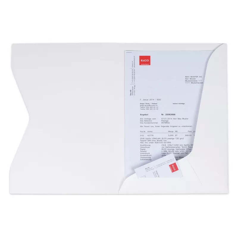 ELCO Prestige Offertemap A4 (225 x 315 mm), 270 g/m², Wit, 10 stuks (29450.33)
