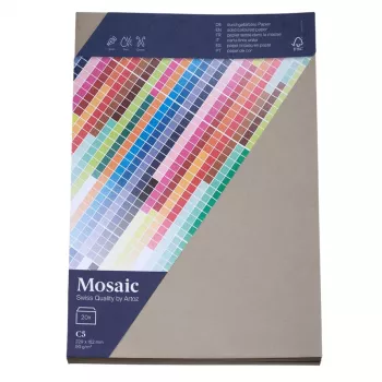 Artoz Papier Mosaic enveloppen DIN C5 zonder venster, cement, nat te plakken, 20 stuks (9439420-217)