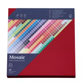 Artoz Papier Mosaic vierkante enveloppen wijnrood nat te plakken 20 stuks (9445420-487)