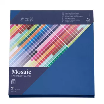Artoz Papier Mosaic vierkante enveloppen marineblauw gegomd 20 stuks