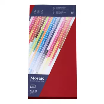 Artoz Papier Mosaic enveloppen DIN lang zonder venster rood 20 stuks
