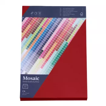 Artoz Papier Mosaic enveloppen DIN C6 zonder venster vuurrood natte gom 20 stuks