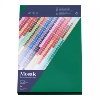 Artoz Papier Mosaic enveloppen DIN B6 zonder venster dennengroen natte gom 20 stuks