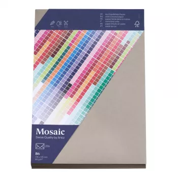 Artoz Papier Mosaic enveloppen DIN B6 zonder venster, cement, gegomd (natte gom), 20 stuks