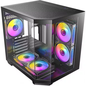 Antec CX M2 ARGB B Micro-ATX Tower-behuizing, Zwart, gehard glas, 5x120mm ARGB-ventilatoren