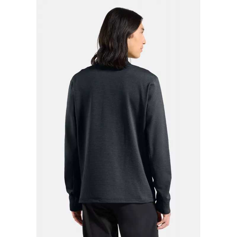 Odlo Grid Fleece Mid Layer Full Zip jasje - Black Melange, maat L