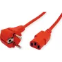 ROLINE netsnoer IEC320 C13, recht, rood, 0,8 m