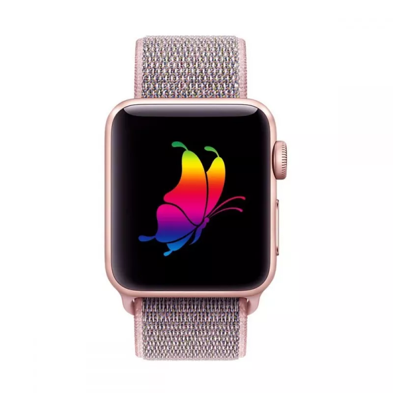 TECH-PROTECT Nylon Apple Watch 4 / 5 / 6 / 7 / 8 / SE (38 / 40 / 41 mm) Pink Sand sport loop band
