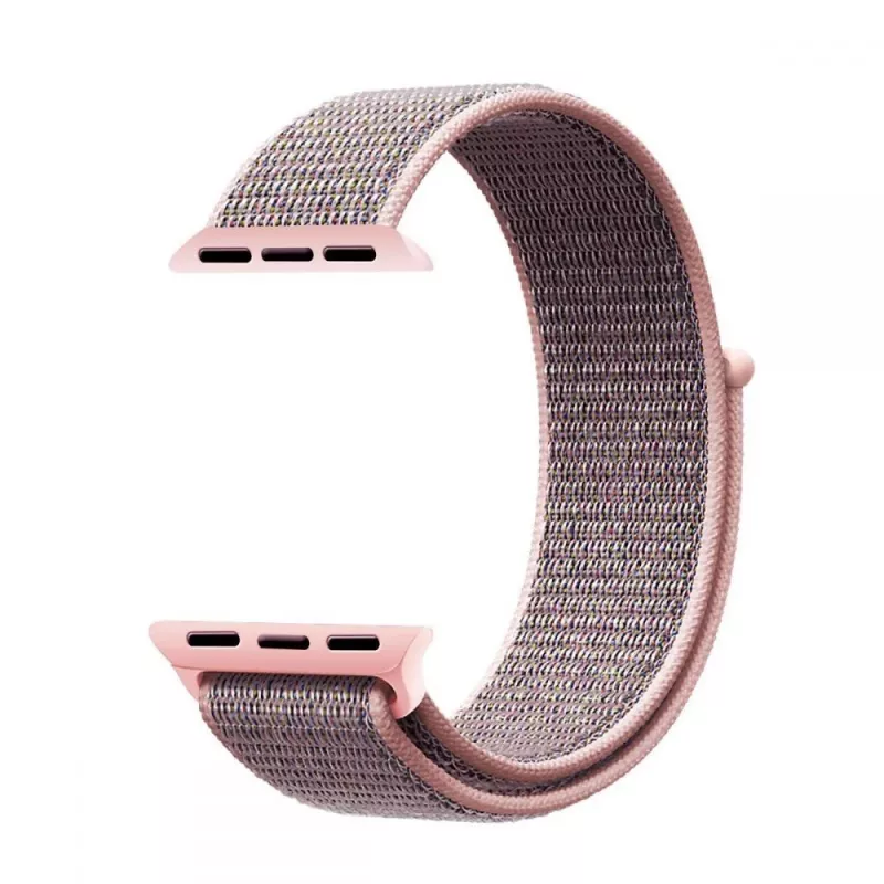 TECH-PROTECT Nylon Apple Watch 4 / 5 / 6 / 7 / 8 / SE (38 / 40 / 41 mm) Pink Sand sport loop band