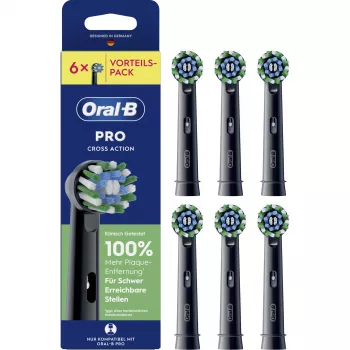 Oral-B Pro CrossAction vervangende borstelkoppen zwart 6-pack (015424)