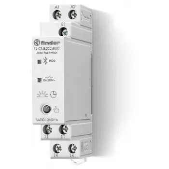 Finder 12.C1.8.230.B000 digitale astro-weekklok, 1 kanaal, 16 A, 230 V AC, DIN-rail