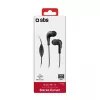 SBS TEINEARKL in-ear headset met microfoon - zwart - bedraad - 1,2 m kabel - 3,5 mm jack - bellen & muziek