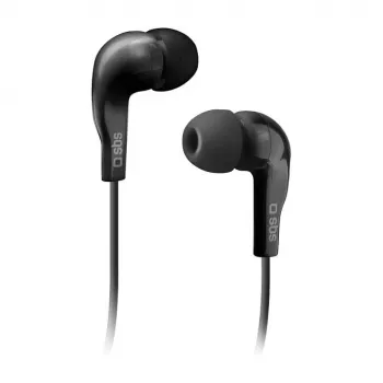 SBS TEINEARKL in-ear headset met microfoon - zwart - bedraad - 1,2 m kabel - 3,5 mm jack - bellen & muziek