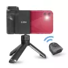 SBS Wireless Reflex set BT smartphone vlogging-kit met ministatief, Bluetooth-afstandsbediening en LED-ringlamp, zwart