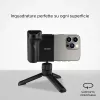 SBS Wireless Reflex set BT smartphone vlogging-kit met ministatief, Bluetooth-afstandsbediening en LED-ringlamp, zwart