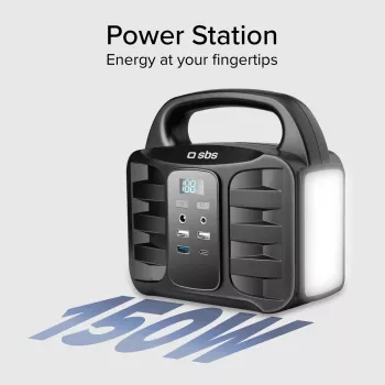 SBS draagbaar powerstation 150W Fast Charge zwart (TEPOWST150W)