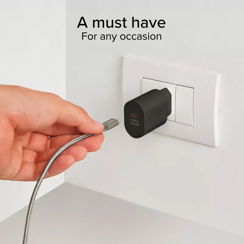 SBS TETR1CPD25 25W USB-C Power Delivery wandlader - zwart