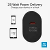 SBS TETR1CPD25 25W USB-C Power Delivery wandlader - zwart