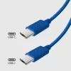SBS TECABLE TISSUE TCCB USB-C naar USB-C kabel 1,5m 60W gevlochten - blauw
