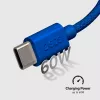 SBS TECABLE TISSUE TCCB USB-C naar USB-C kabel 1,5m 60W gevlochten - blauw
