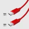 SBS TECABLETISSUETCCR USB-C naar USB-C kabel 1,5 m 60 W gevlochten rood