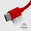 SBS TECABLETISSUETCCR USB-C naar USB-C kabel 1,5 m 60 W gevlochten rood