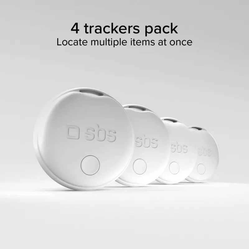 SBS Track My Circle tracker compatibel met Apple Find My - 4-pack - wit
