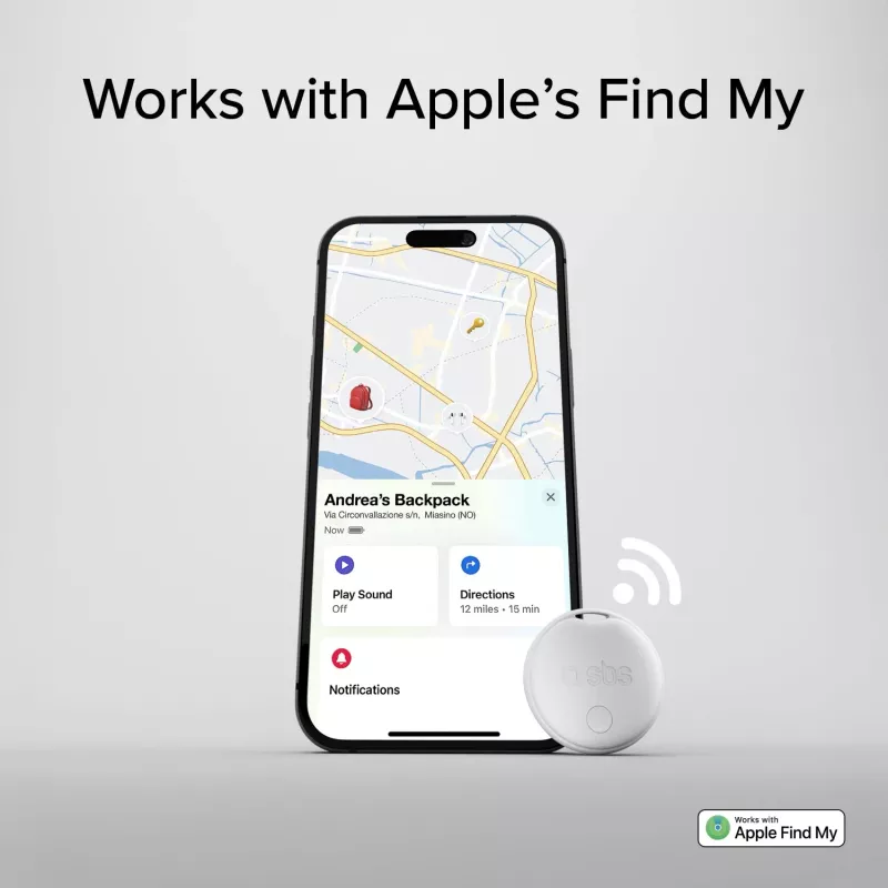 SBS Track My Circle tracker compatibel met Apple Find My - 4-pack - wit
