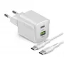 STEP BY STEP SBS 30W 1C + 1A witte USB-C-oplader met 1,5 m kabel