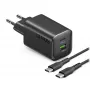 STEP BY STEP SBS 65W USB-C-oplader met 1x USB-C en 1x USB-A, zwart, 1,5m USB-C-kabel