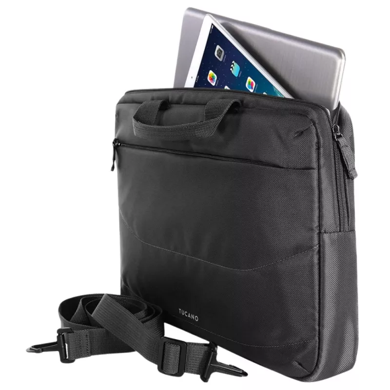 Tucano laptoptas-set voor maximaal 14 inch met muis zwart