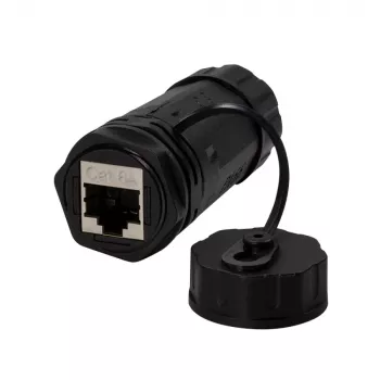 TECHLY IWP-MD C6A-IPGLT RJ45 female naar RJ45 female IP68 Cat6A SFTP koppeling, zwart