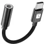 TECHLY USB-C naar 3,5mm audio-adapter met DAC, 12cm, zwart