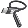 TECHLY USB-C naar 3,5mm audio-adapter met DAC, 12cm, zwart