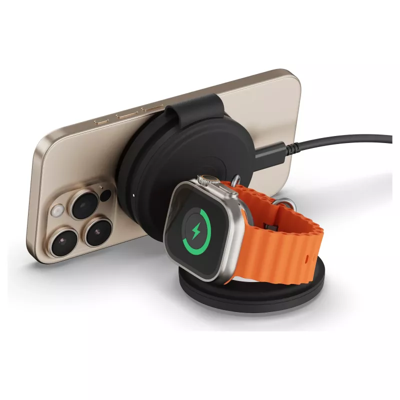 Satechi OntheGo 3-in-1 draadloze oplader met Qi2, zwart, 15W, ST-QTG31K