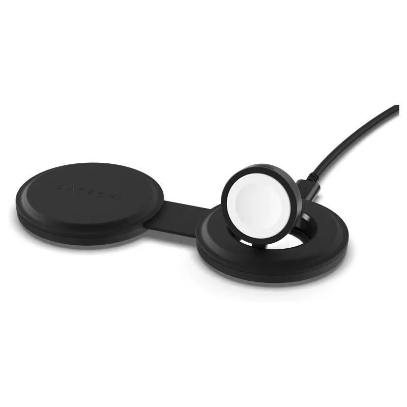 Satechi OntheGo 2-in-1 draadloze oplader met Qi2, zwart, 15W, ST-QTG21K