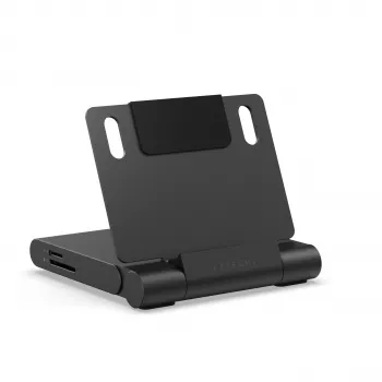 Satechi On-the-Go opvouwbare standaard hub - USB-C 100W PD, USB-C 10 Gbps, USB-A 10 Gbps, micro/SD-kaartlezer 312 MB/s, 3.5mm jack, 4K HDMI (Space Gray)