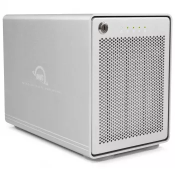 OWC Mercury Elite Pro Quad - HDD-behuizing - 2,5/3,5 inch - Serial ATA III - USB 3.1 Gen 2 Type-C - zilver