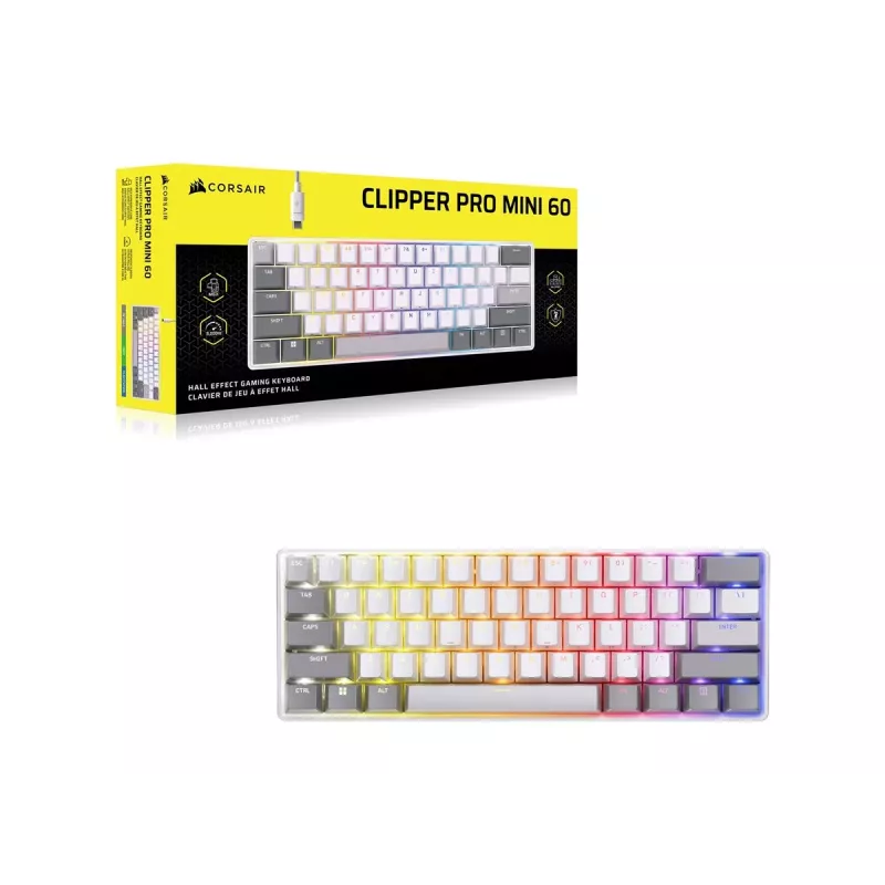 CORSAIR CLIPPER PRO MINI 60 Hall Effect Gaming-toetsenbord wit