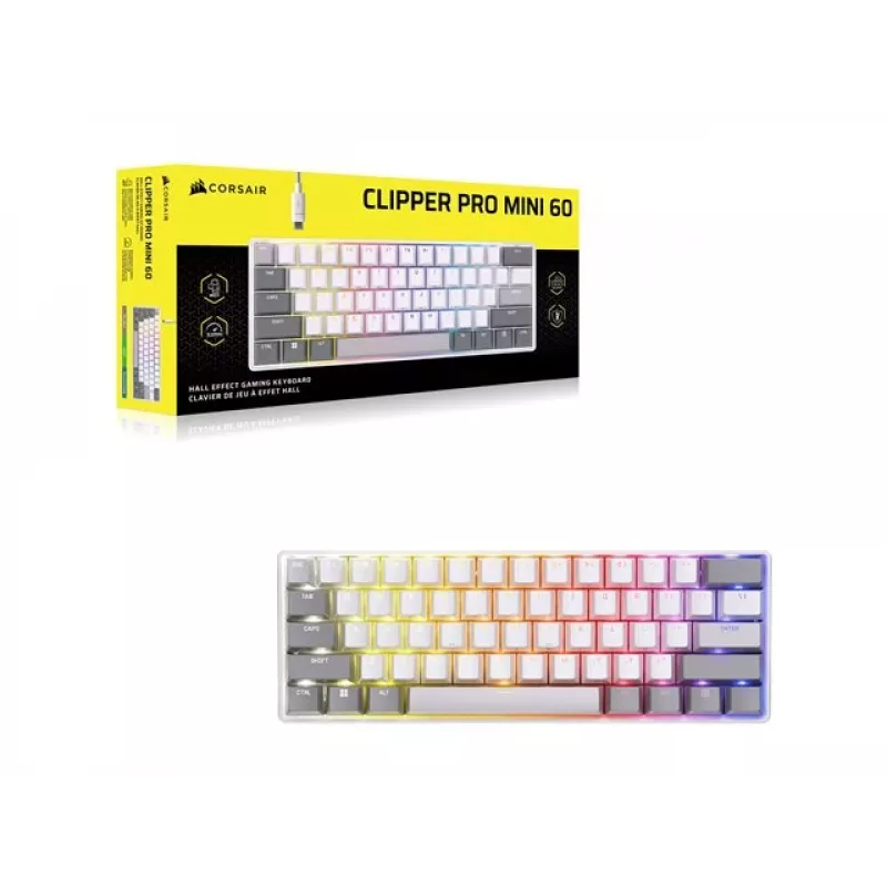 CORSAIR CLIPPER PRO MINI 60 Hall Effect Gaming-toetsenbord wit