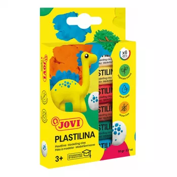 JOVI Plastilina modelleerklei gemengde 6 kleuren elk 15g totaal 90g